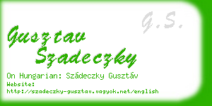 gusztav szadeczky business card